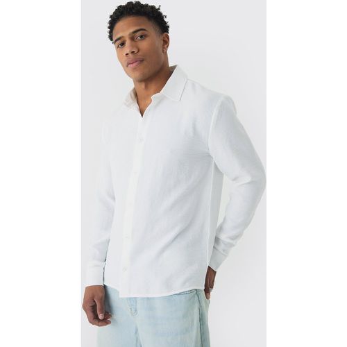 Chemise en lin à manches longues - S - Boohooman - Modalova