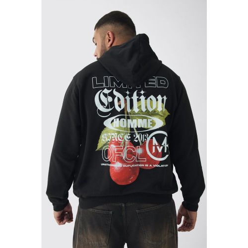 Grande taille - Sweat à capuche oversize à imprimé cerise - XXXXL - Boohooman - Modalova