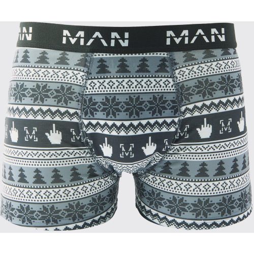Boxer de Noël monochrome - MAN - L - Boohooman - Modalova