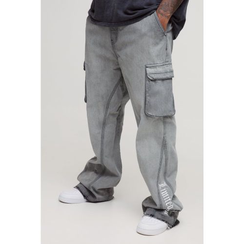 Grande taille - Jean flare cargo à soufflet homme - 38 - Boohooman - Modalova
