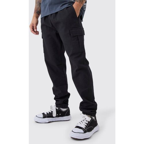 Pantalon cargo slim à taille élastiquée - L - Boohooman - Modalova