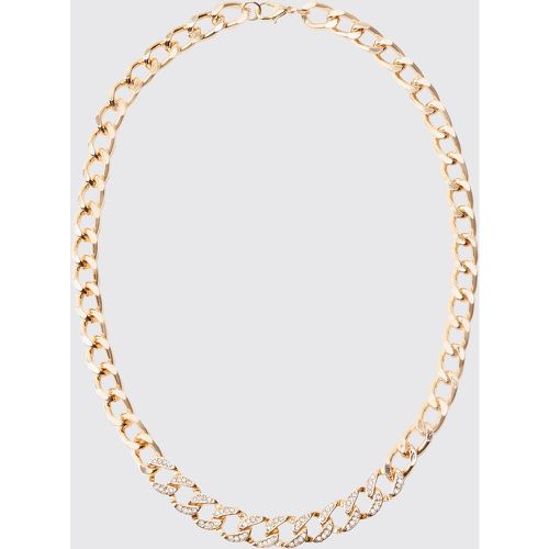 Collier en chaîne strassée - ONE SIZE - Boohooman - Modalova