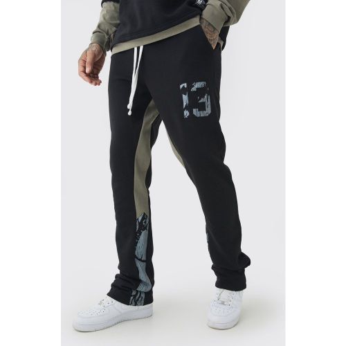 Tall - Jogging slim à empiècement contrastant et imprimé camouflage - S - Boohooman - Modalova