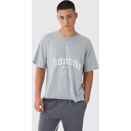 T-shirt oversize à imprimé croisé - S - Boohooman - Modalova