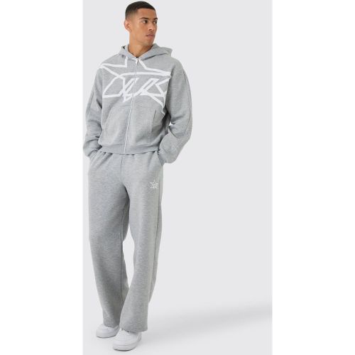 Survêtement oversize zippé à imprimé étoiles - S - Boohooman - Modalova