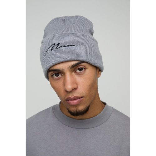 Bonnet court en maille à inscription - MAN - ONE SIZE - Boohooman - Modalova