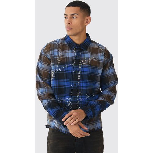 Chemise oversize délavée à carreaux - S - Boohooman - Modalova