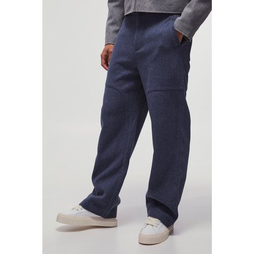 Pantalon large effet laine à taille fixe - 28 - Boohooman - Modalova