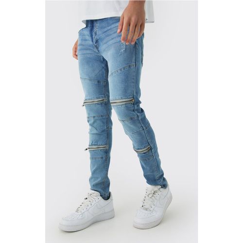 Jean super skinny biker - 28R - Boohooman - Modalova