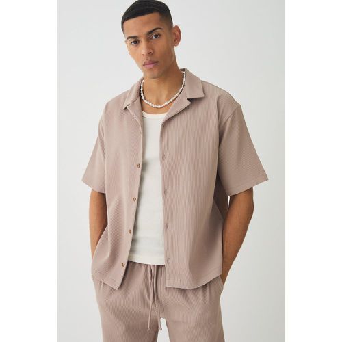 Chemise oversize plissée à manches courtes - S - Boohooman - Modalova