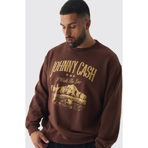 Grande taille - Sweat oversize à imprimé Johnny Cash homme - XXXXL - Boohooman - Modalova