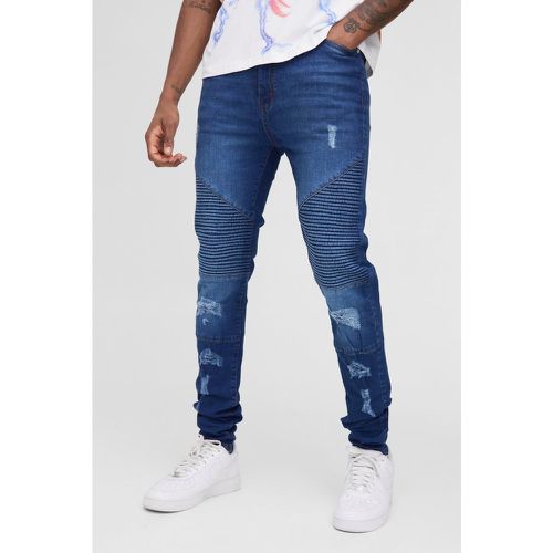 Tall - Jean biker super skinny - 30 - Boohooman - Modalova