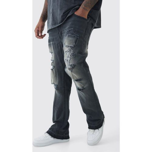 Grande taille - Jean flare skinny à volants - 38 - Boohooman - Modalova