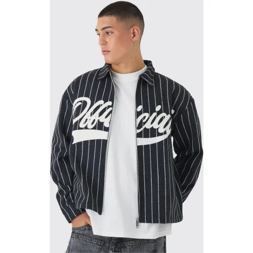 Surchemise oversize à rayures fines - L - Boohooman - Modalova