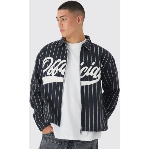 Surchemise oversize à rayures fines - M - Boohooman - Modalova