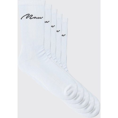 Lot de 5 paires de chaussettes à logo - MAN - ONE SIZE - Boohooman - Modalova