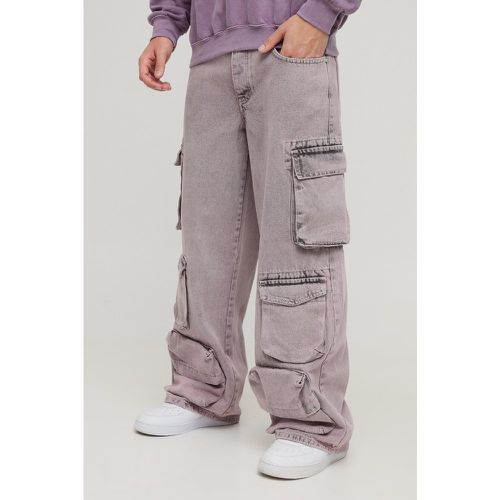 Jean baggy cargo à poches multiples - 28R - Boohooman - Modalova