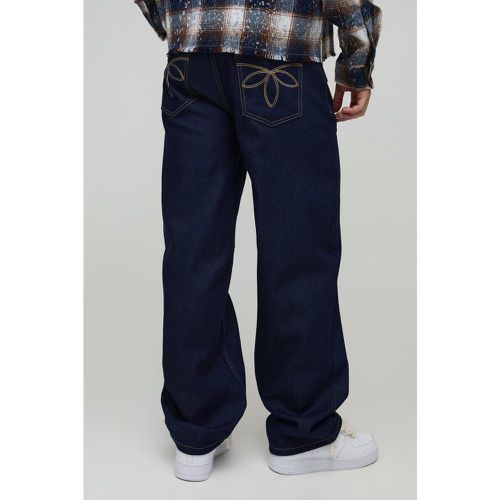 Jean large en denim à coutures apparentes - 28R - Boohooman - Modalova