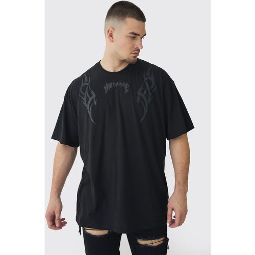 Tall - T-shirt oversize imprimé à col - L - Boohooman - Modalova