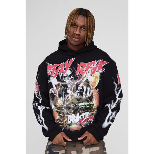 Tall - Sweat à capuche oversize à imprimé squelette - XL - Boohooman - Modalova