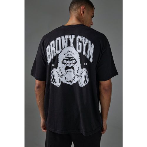 T-shirt de sport oversize à slogan Bronx - MAN Active - L - Boohooman - Modalova