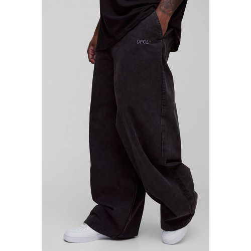 Grande taille - Pantalon baggy délavé à broderie - XXXL - Boohooman - Modalova