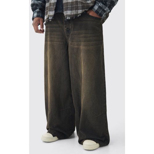 Grande taille - Jean baggy à taille ajustable - 38 - Boohooman - Modalova