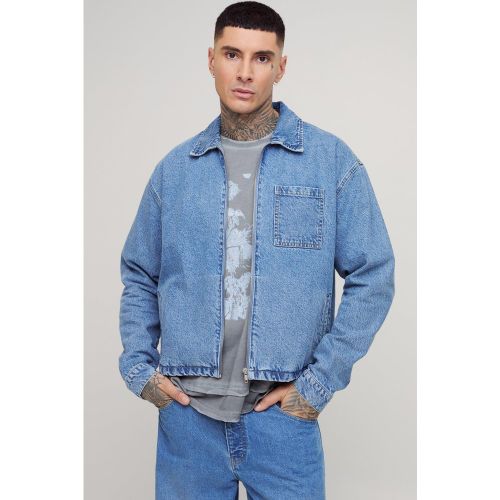 Tall - Veste Harrington classique en jean homme - S - Boohooman - Modalova