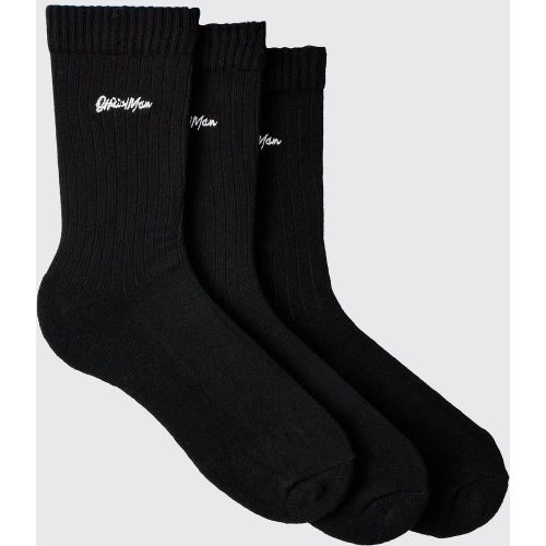 Lot de 3 paires de chaussettes de sport - Official - ONE SIZE - Boohooman - Modalova