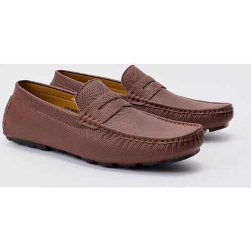 Mocassins gravés en faux daim - 40 - Boohooman - Modalova