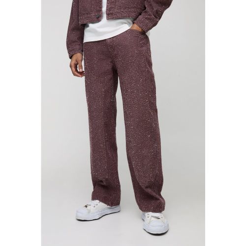 Jean charpentier large en denim texturé - 28R - Boohooman - Modalova