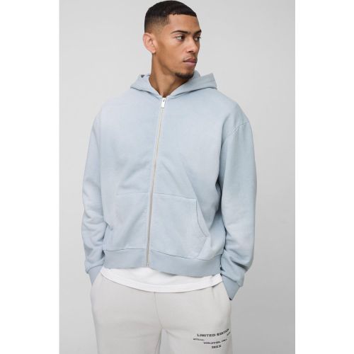Sweat à capuche oversize zippé délavé homme - L - Boohooman - Modalova