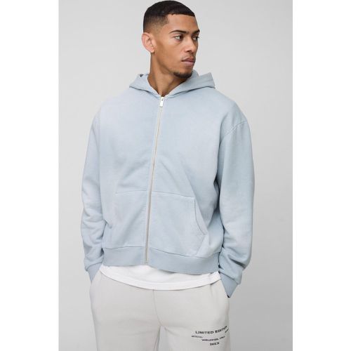 Sweat à capuche oversize zippé délavé homme - S - Boohooman - Modalova