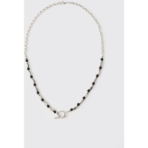 Collier argenté à perles - ONE SIZE - Boohooman - Modalova