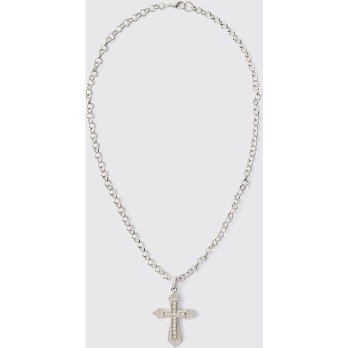 Collier é à pendentif croix - ONE SIZE - Boohooman - Modalova