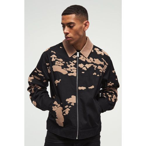 Veste de travail en twill à motifs en polaire homme - S - Boohooman - Modalova