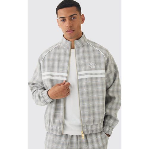 Veste de survêtement oversize à carreaux - S - Boohooman - Modalova