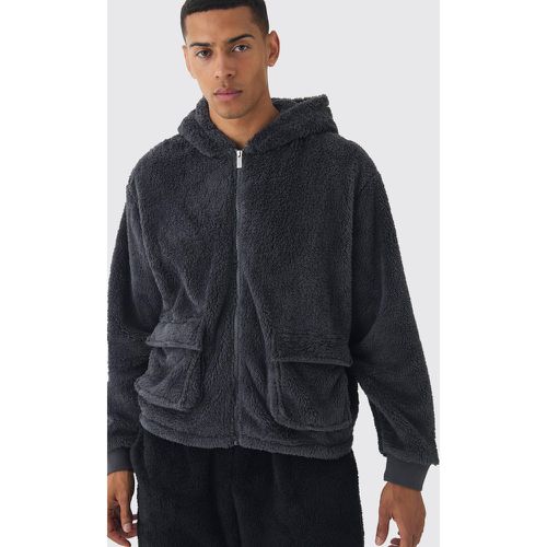 Sweat à capuche oversize en polaire - S - Boohooman - Modalova