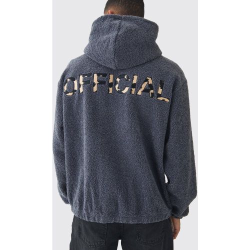 Sweat à capuche oversize en polaire à imprimé léopard - S - Boohooman - Modalova