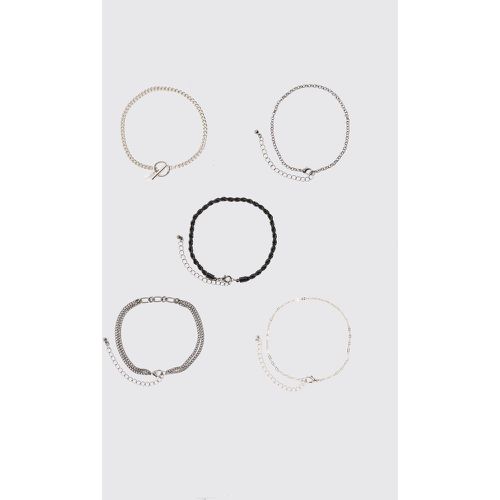 Lot de 5 bracelets en chaîne - ONE SIZE - Boohooman - Modalova