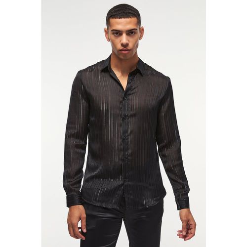 Chemise slim en mesh à manches longues - L - Boohooman - Modalova