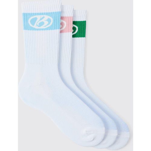 Lot de 3 paires de chaussettes rayées - ONE SIZE - Boohooman - Modalova