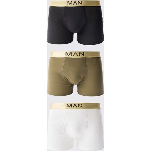 Lot de 3 boxers à logo signature doré - MAN - XL - Boohooman - Modalova