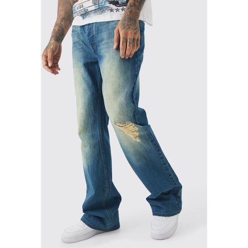 Tall - Jean flare déchiré - 30 - Boohooman - Modalova