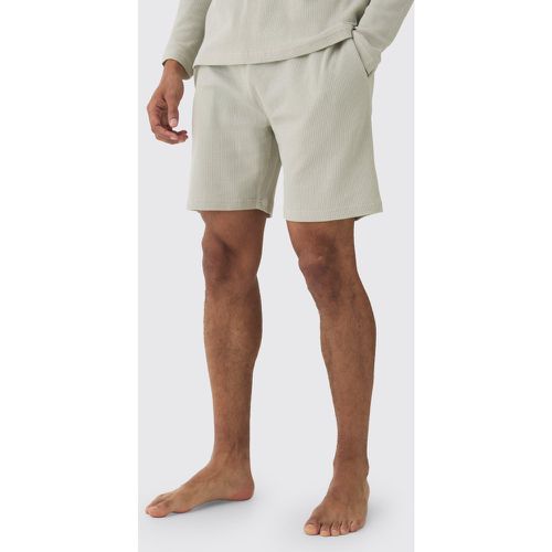 Short confort en tissu gaufré - L - Boohooman - Modalova