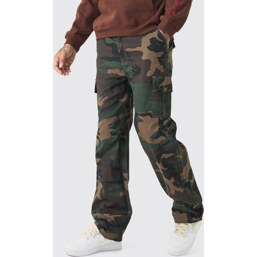 Tall - Pantalon cargo à taille fixe et imprimé camouflage - 30 - Boohooman - Modalova