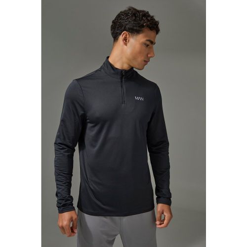 Top de sport à col zippé et manches longues - MAN Active homme - S - Boohooman - Modalova