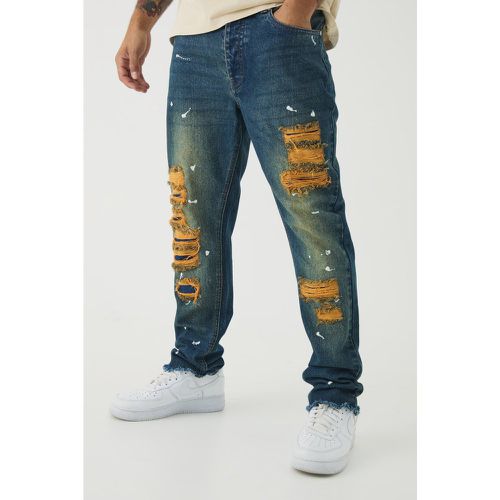 Jean slim déchiré à taches de peinture - 28R - Boohooman - Modalova