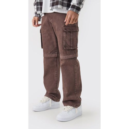 Pantalon cargo large délavé - 28 - Boohooman - Modalova