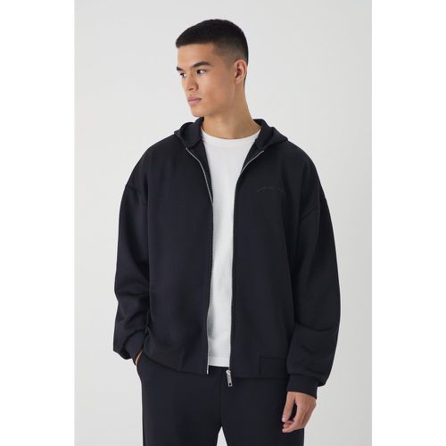 Sweat à capuche oversize zippé en néoprène homme - S - Boohooman - Modalova